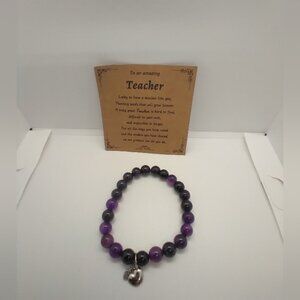 3/$15 New teacher stretchy bracelet with apple charm